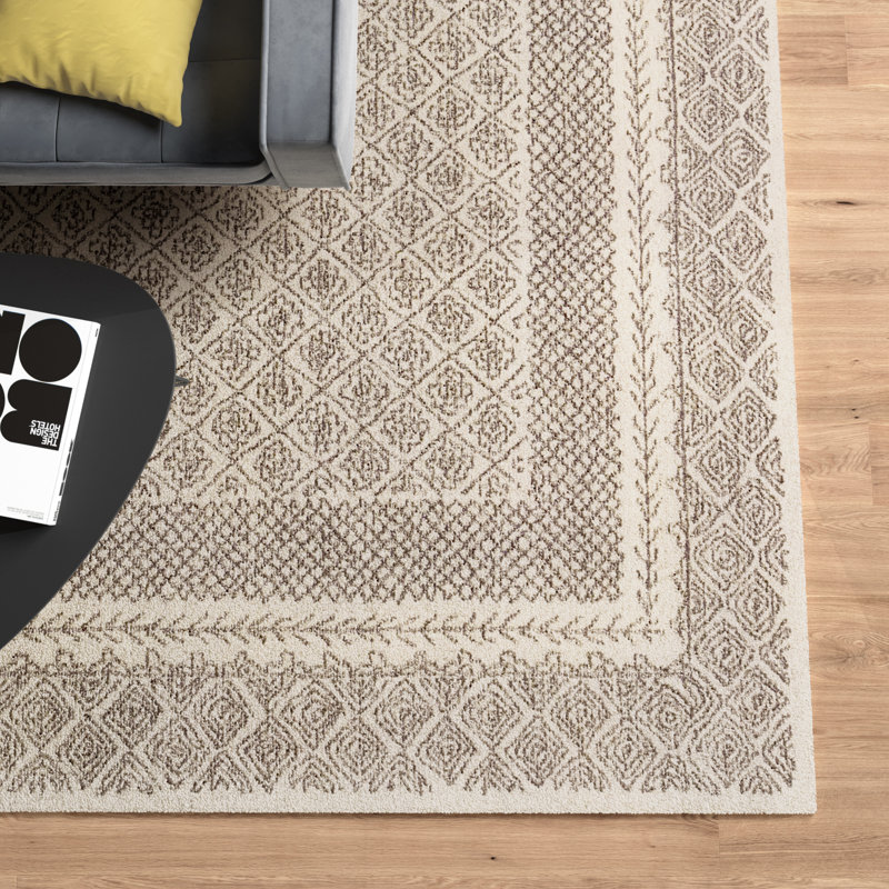 Pittsfield Persian Inspired Handmade Tufted Wool Dark Gray/Cream Area Rug AllModern